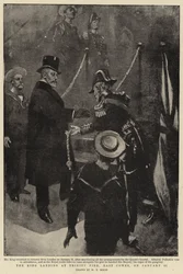 Der König landet am Trinity Pier, East Cowes, am 31. Januar